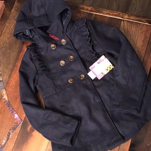 NWT Pink Platinum navy blue coat.